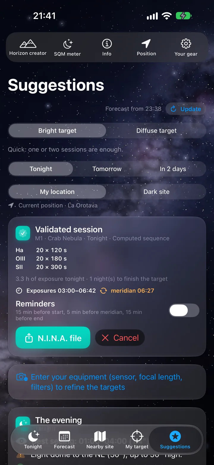 Validated session